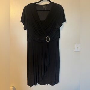dressbarn Black Dress with Embellished Waist size 18